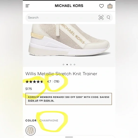 Women’s Michael Kors Willis Metallic Stretch Knit Trainer size 10 - Picture 6 of 12